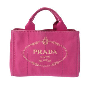PRADA Canapa Pink Canvas Handbag